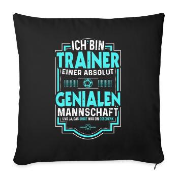 Handball Trainer Spruch Lustig Handballer - Sofakissenbezug 45 x 45 cm - Schwarz - Vorne