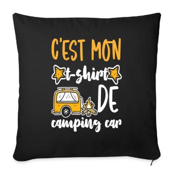 Camping-Car Caravane dicton de camping drôle - Sofakissenbezug 45 x 45 cm - Schwarz - Vorne