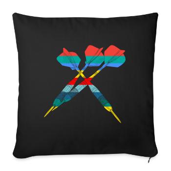 Fléchettes - Housse de coussin décorative 45 x 45 cm - noir - Devant