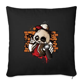 Coole Hip Hop Panda Hiphop Graffiti Spray Paint - Sofakissenbezug 45 x 45 cm - Schwarz - Vorne