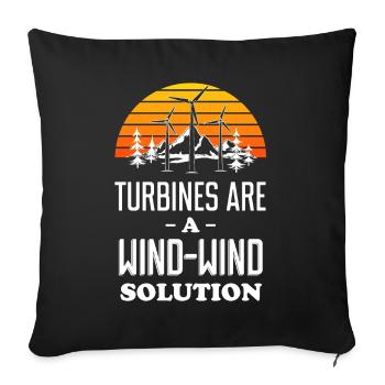 Wind-Wind Solution Energy Wind Turbine Technician - Sofa pillowcase 17,3'' x 17,3'' (45 x 45 cm) - black - Front