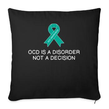 Pas une décision Trouble obsessionnel-compulsif TOC - Housse de coussin décorative 45 x 45 cm - noir - Devant