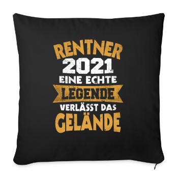 Rentner 2021 eine Legende Verlässt das Gelände - Sofakissenbezug 45 x 45 cm - Schwarz - Vorne