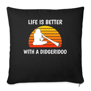 Life Is Better Aboriginal Music Instrument - Housse de coussin décorative 45 x 45 cm - noir - Devant