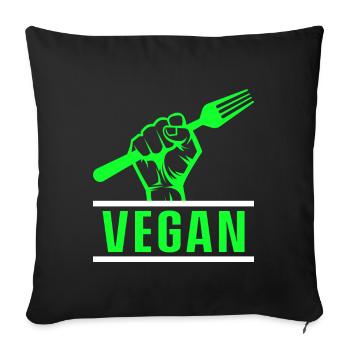 Vegetarisch Veganismus Tierrechte Veggie - Sofakissenbezug 45 x 45 cm - Schwarz - Vorne