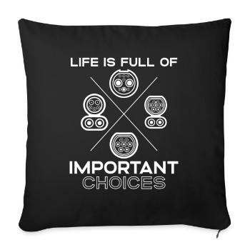 Electric Vehicle Plug EV Driver Charging - Sofa pillowcase 17,3'' x 17,3'' (45 x 45 cm) - black - Front