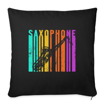Saxophone Sax Band Music Jazz Musical Concert Gift - Sofa pillowcase 17,3'' x 17,3'' (45 x 45 cm) - black - Front