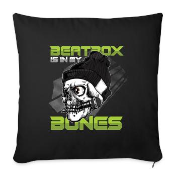Beatbox In My Bones Skull Skelett DJ Beatboxer - Sofakissenbezug 45 x 45 cm - Schwarz - Vorne