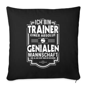 Tennis Trainer Spruch Lustiges Tennisspieler - Sofakissenbezug 45 x 45 cm - Schwarz - Vorne