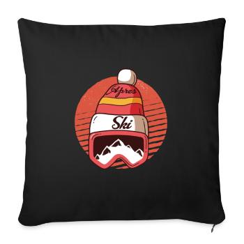 Apres Ski Retro Vintage Skier Skiing Winter - Sofa pillowcase 17,3'' x 17,3'' (45 x 45 cm) - black - Front
