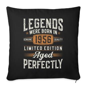Né en 1956 Legends Cadeau d’anniversaire - Housse de coussin décorative 45 x 45 cm - noir - Devant