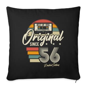 Original Vintage 1956 Vintage Birthday Gift - Sofa pillowcase 17,3'' x 17,3'' (45 x 45 cm) - black - Front