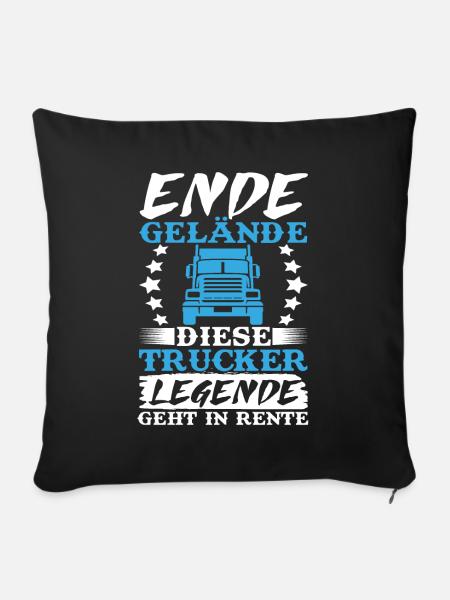 Trucker Legende geht Rente LKW Fahrer Ruhestand - Sofakissenbezug 45 x 45 cm - Schwarz