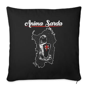 Anima Sarda, Sardinia Quatro mori - Sofa pillowcase 17,3'' x 17,3'' (45 x 45 cm) - black - Front