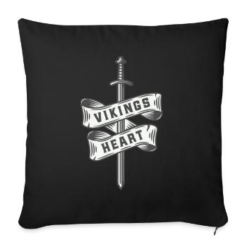 Viking Heart Axe Schwert Nordische Mythologie Valhalla - Sofakissenbezug 45 x 45 cm - Schwarz - Vorne