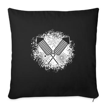 Feux d’artifice Pyro pyro pétard Cadeau amusant - Housse de coussin décorative 45 x 45 cm - noir - Devant