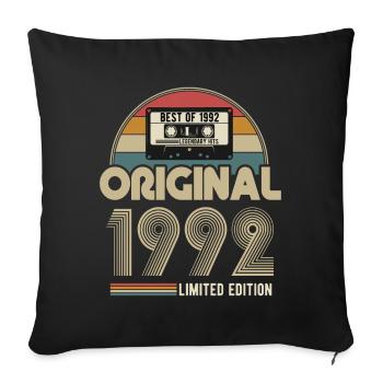 1992 Original Vintage Birthday Gift - Sofa pillowcase 17,3'' x 17,3'' (45 x 45 cm) - black - Front