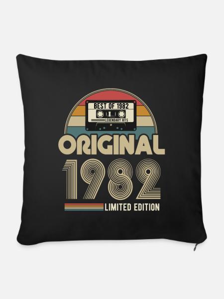 1982 Original Vintage Geburtstag Geschenk - Sofakissenbezug 45 x 45 cm - Schwarz