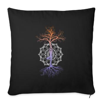 Yoga Tree Mandala Nirvana Meditation Zen Asana - Sofa pillowcase 17,3'' x 17,3'' (45 x 45 cm) - black - Front