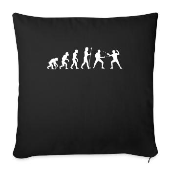 Fechten Evolution Fechtsport Fechter - Sofakissenbezug 45 x 45 cm - Schwarz - Vorne
