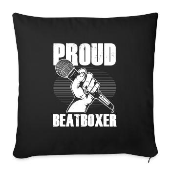 Proud Beatboxer Microphone Rap Hiphop DJ Gift - Sofa pillowcase 17,3'' x 17,3'' (45 x 45 cm) - black - Front