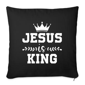 Jesus ist König Religion Katholischer Glaube Gebetsgeschenk - Sofakissenbezug 45 x 45 cm - Schwarz - Vorne