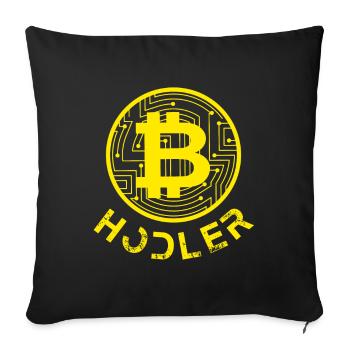 Bitcoin Hodler Crypto BTC Cryptocurrency Gift - Sofa pillowcase 17,3'' x 17,3'' (45 x 45 cm) - black - Front