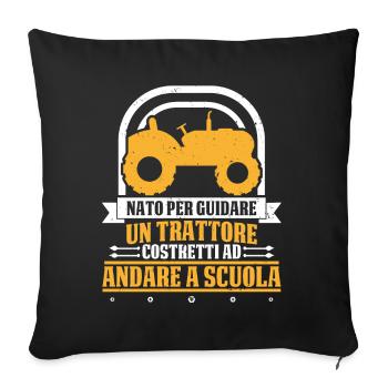 Detti Farmer Contadino Ragazzi Nato Per Guidare - Sofakissenbezug 45 x 45 cm - Schwarz - Vorne