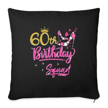 60 ans femmes 60 ans cadeau - Housse de coussin décorative 45 x 45 cm - noir - Devant