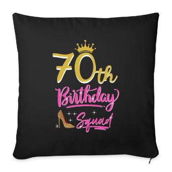 70 ans femmes 70 ans cadeau - Housse de coussin décorative 45 x 45 cm - noir - Devant