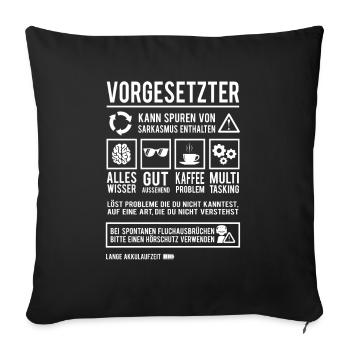 Vorgesetzter Abteilungsleitung Manager Humor - Sofakissenbezug 45 x 45 cm - Schwarz - Vorne