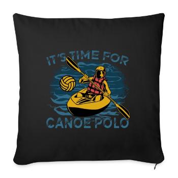 C’est l’heure du canoë-polo - Housse de coussin décorative 45 x 45 cm - noir - Devant
