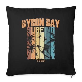 Surfing for Surfers Vintage Byron Bay Gift Idea - Sofa pillowcase 17,3'' x 17,3'' (45 x 45 cm) - black - Front