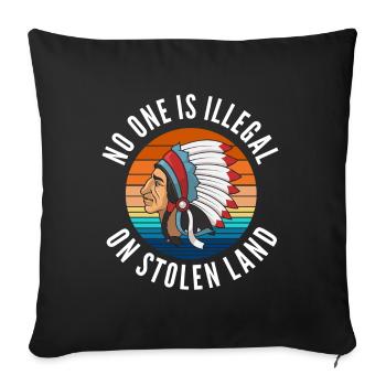 Aucun homme n’est illégal - Indiens - Housse de coussin décorative 45 x 45 cm - noir - Devant