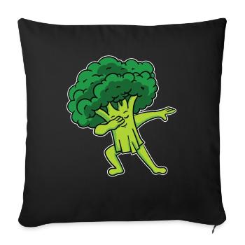 Brocoli Légumes Végétalien Végétarien Dabbing Dab Danse - Housse de coussin décorative 45 x 45 cm - noir - Devant