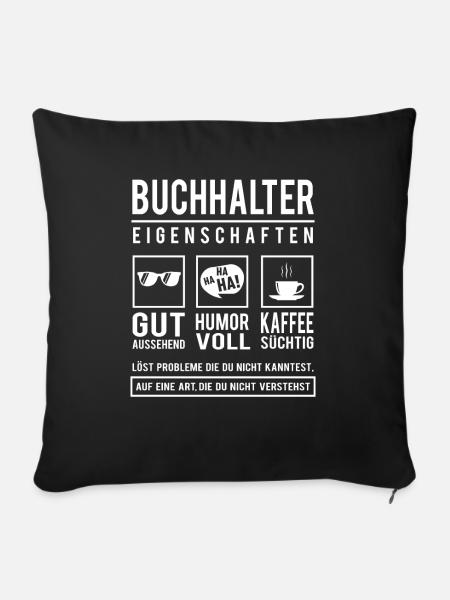 Buchhaltung Eigenschaften Finanzbuchhalter - Sofakissenbezug 45 x 45 cm - Schwarz
