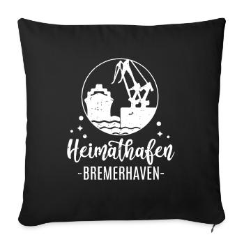 Heimathafen Bremerhaven - Sofakissenbezug 45 x 45 cm - Schwarz - Vorne