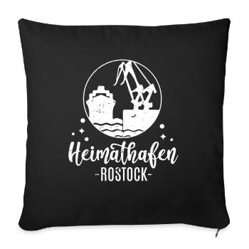 Heimathafen Rostock - Sofakissenbezug 45 x 45 cm - Schwarz - Vorne