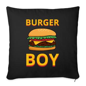Burger Boy Hamburger Chef Restaurant - Sofakissenbezug 45 x 45 cm - Schwarz - Vorne