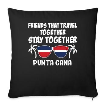 Amis qui voyagent ensemble Punta Cana Girls - Housse de coussin décorative 45 x 45 cm - noir - Devant