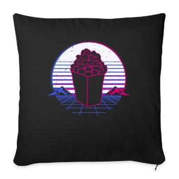 Popcorn Cinema Retro Vintage Retro Wave - Housse de coussin décorative 45 x 45 cm - noir - Devant