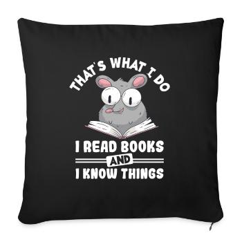 Read Readers - Sofa pillowcase 17,3'' x 17,3'' (45 x 45 cm) - black - Front