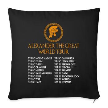 Histoire de la Grèce antique Alexandre le Grand - Housse de coussin décorative 45 x 45 cm - noir - Devant