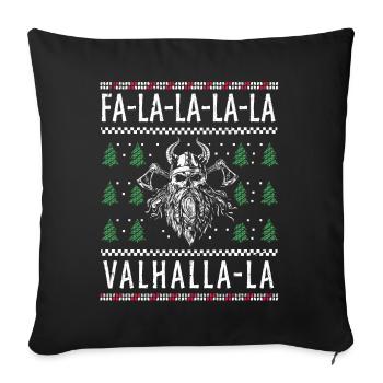 Valhalla, Viking Christmas, Vikings - Sofa pillowcase 17,3'' x 17,3'' (45 x 45 cm) - black - Front