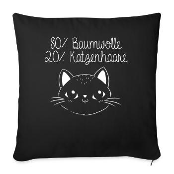 80% Baumwolle, 20% Katzenhaare - Sofakissenbezug 45 x 45 cm - Schwarz - Vorne