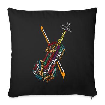 Classical composers, composers, music - Sofa pillowcase 17,3'' x 17,3'' (45 x 45 cm) - black - Front