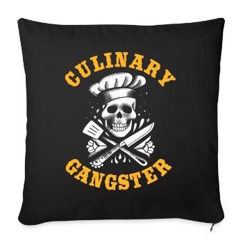Culinary gangster, cook, cooking, chef - Sofa pillowcase 17,3'' x 17,3'' (45 x 45 cm) - black - Front