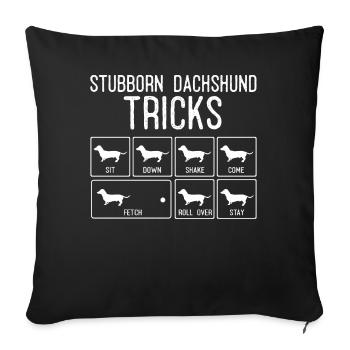 Maman teckel, chien viennois, teckel - Housse de coussin décorative 45 x 45 cm - noir - Devant