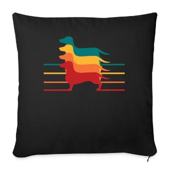 Maman teckel, chien viennois, teckel - Housse de coussin décorative 45 x 45 cm - noir - Devant