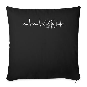Dialysis technician, dialysis liver heartbeat - Sofa pillowcase 17,3'' x 17,3'' (45 x 45 cm) - black - Front